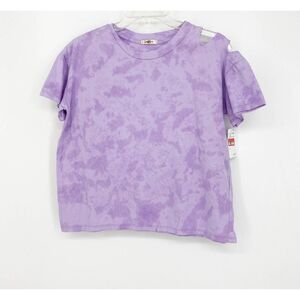 Nordstrom Somewhere West Women's Purple Short‎ Sleeve Shirt Distressed Small